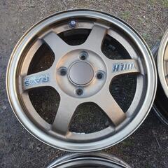【美品】　RAYS TE37？　14インチ 5.5J ＋38 100 4H  RAYS (単品1本価格) 15インチ 5.5J 4&frasl;100 レイズ TE37 SONIC TIME