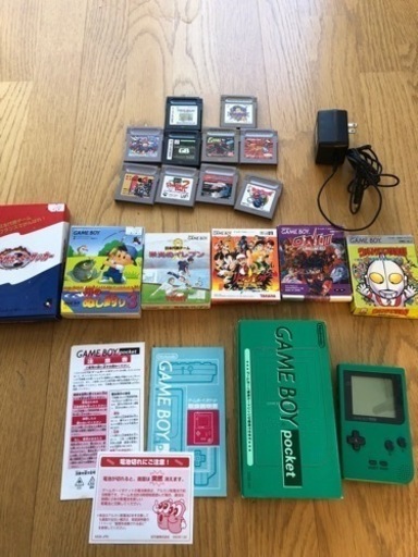 Nintendo ゲームボーイポケット　グリーン　カセットセット