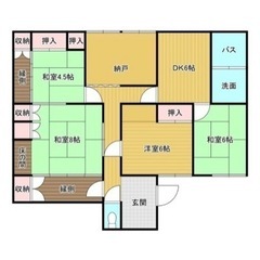 西天神町平屋戸建て5DK 駐車4台可 敷地100坪以上
