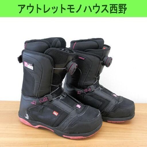Head スノーボードブーツ 24.5cm BOA ボア GALORE 黒/ピンク ヘッド レディース スノボ ガロア ダイヤル 札幌