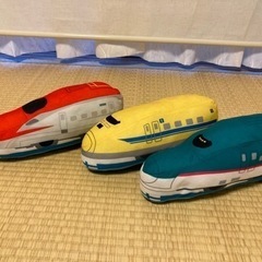 中古プラレール ミニ抱き枕 クッション3点セット 西川リビングの画像