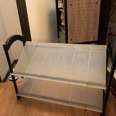 シューズラック2段　伸縮タイプ