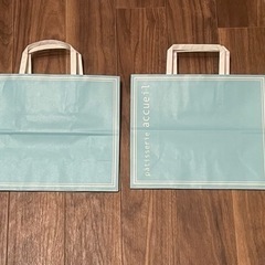 accueil パティシエール アクイユ ショップ袋2枚 ショッパーの画像