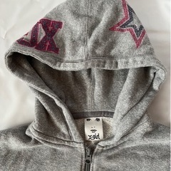 X-girl エックスガール　パーカー　サイズ2 M グレー　フルジップ　ビッグロゴ　長袖の画像