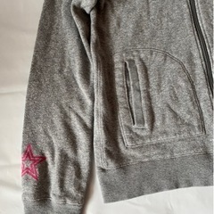 X-girl エックスガール　パーカー　サイズ2 M グレー　フルジップ　ビッグロゴ　長袖の画像