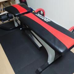 IROTECマルチポジションベンチ、マット、EZバー、10kgプレート×2、5kg