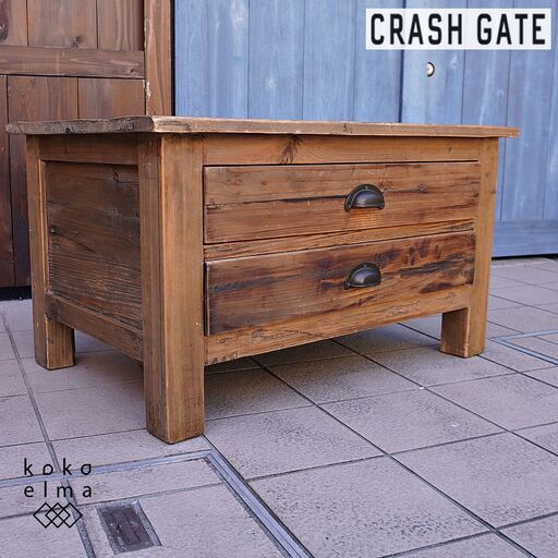 KNOT ANTIQUES(ノットアンティークス)のHELICO(ヘリコ) コーヒーテーブル。/杉古材を使用したナチュラルなリビングテーブルはブルックリンスタイルなどに♪クラッシュゲートCL415