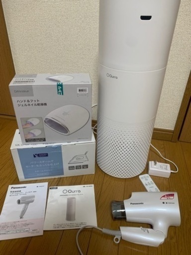 セット売り(加湿空気清浄機、ジェルネイル乾燥機、ドライヤー、スチームアイロン)