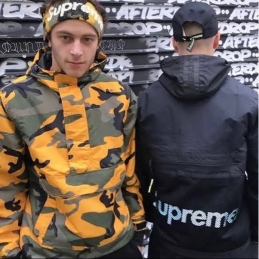 supreme hooded half zip pullover