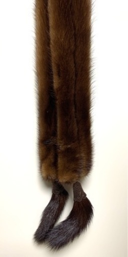 ミンク　イタチ　リアルファーマフラー マフラー　高級 しっぽ 茶 毛皮 防寒 冬小物 アパレル レディース