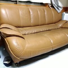 カリスタ　3Pソファー（キャメル）