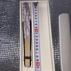扇子　うちわ　センス　パープル　花柄　21cmの画像