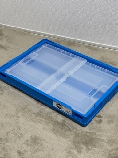 【20個】アスクル「現場のチカラ」 軽量折りたたみコンテナ フタ無 50L ブルー 1個 オリジナル