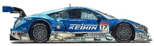 NC-354 KEIHIN HONDA NSX Concept-GT 限定版画 直筆サイン有 額装済 作家 平右ヱ門