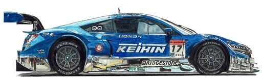 NC-357 KEIHIN HONDA NSX Concept-GT/F-1 限定版画 直筆サイン有 額装済 作家 平右ヱ門
