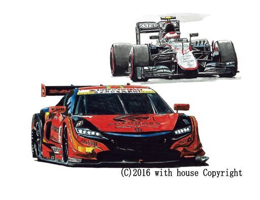 NC-360 ARTA HONDA NSX Concept-GT/F-1 限定版画 直筆サイン有 額装済 作家 平右ヱ門