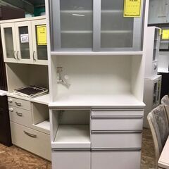 松田家具製　９０レンジボード　フライズ　おしゃれ　キッチンボード　ソフトクローズ　日本製　ホワイト　貝塚市　二色浜