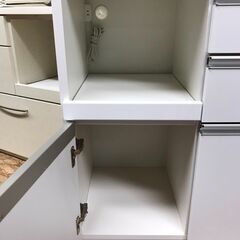 松田家具製　９０レンジボード　フライズ　おしゃれ　キッチンボード　ソフトクローズ　日本製　ホワイト　貝塚市　二色浜