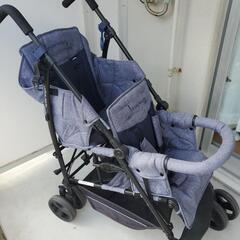 キンダーワゴン 双子　二人　年子　ベビーカー　バギー　デニムカラー Kinderwagon DUOシティHOP2 グレーデニム/ブラック nihonikuji