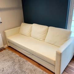 ３人掛けソファベッド【白】