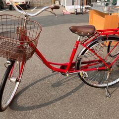 26インチ 自転車 シティサイクル ママチャリ レッド 赤系 N...