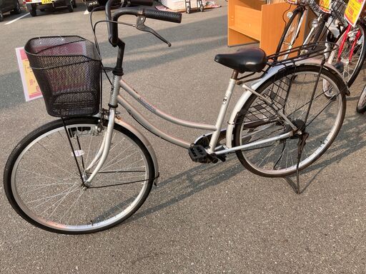 26インチ 自転車 シティサイクル ママチャリ シルバー No.359 ※現金、クレジット、スマホ決済対応※