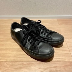 コンバース LEATHER ALL STAR US OX ブラックモノクロームの画像
