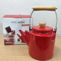 ロ2301-059 HORO(ホーロー) ケトル　2.4L レッ...