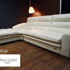 ☑️ヤフオk売約済　極上イタリア本革60万BLUELABEL高級コーナーカウチソファーの画像