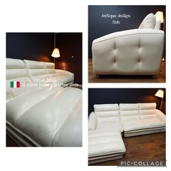 ☑️ヤフオk売約済　極上イタリア本革60万BLUELABEL高級コーナーカウチソファーの画像