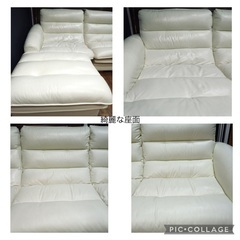 ☑️ヤフオk売約済　極上イタリア本革60万BLUELABEL高級コーナーカウチソファーの画像