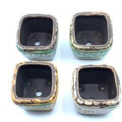 白　四角　高さ8CM　口径6.5CM　植木鉢　陶器　多肉植物　寄せ植えの画像