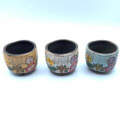 青　多肉植物　寄せ植え　高さ7.5CM　口径7.5CM　底穴あり　花瓶の画像