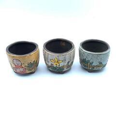 青　多肉植物　寄せ植え　高さ7.5CM　口径7.5CM　底穴あり　花瓶の画像