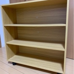 キャスターつき3段本棚