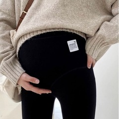 【新品未使用】レギンス マタニティー マタニティーレギンス お腹リブ ストレッチ 綿95%の画像