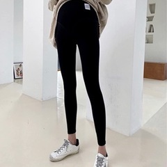 【新品未使用】レギンス マタニティー マタニティーレギンス お腹リブ ストレッチ 綿95%の画像