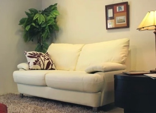 ソファー 本革　オフホワイト