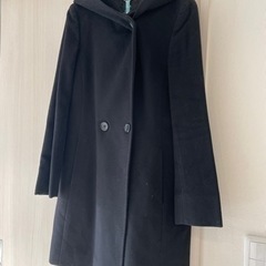 23区　カシミアコート　黒　ブラック　羊毛92% 38