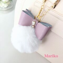 縫わないレザークラフト★＜レザクラージュ＞『ファーバッグチャーム...