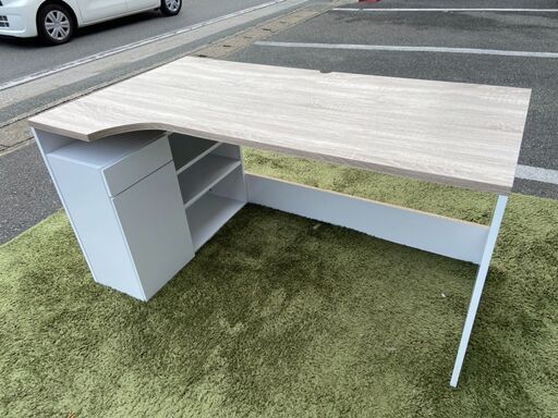 【展示品・未使用品】L字パソコンデスク 引き出し付き オフィスデスク 定価19,990円 ※搬入先は事前に要相談?自社配送時?代引き可