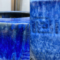 昭和レトロ　火鉢　2個　大小　水槽　植木鉢の画像