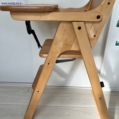 子供用食卓椅子　木製ワンタッチハイチェア  ベビーチェア食事イスの画像