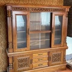 【価格交渉可】中古　食器棚　水屋　昭和　レトロ　ヴィンテージ　ビ...