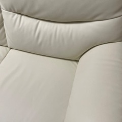 2人用ソファ（合皮ホワイト、美品）の画像