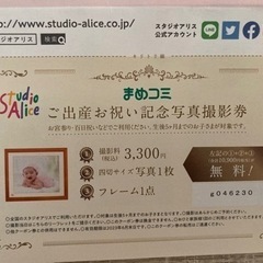 スタジオアリス　写真撮影券