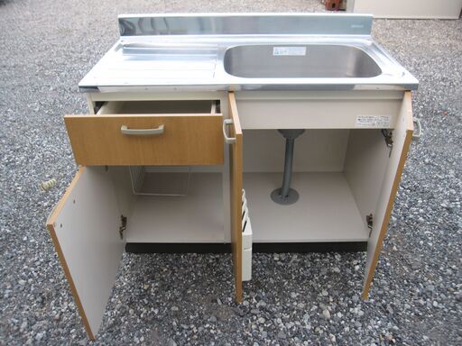 中古　サンウェーブ製　流し台　W105xD55xH81（90）cm キズ・汚れあり