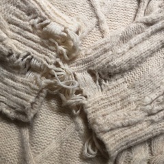 Kastane パッチワークダメージニット　セーターの画像