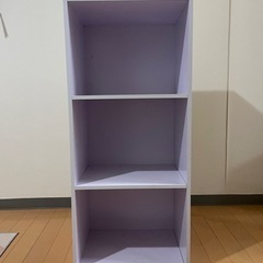 カラーボックス　3段　ホワイト　薄ピンクの画像