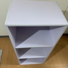 カラーボックス　3段　ホワイト　薄ピンクの画像